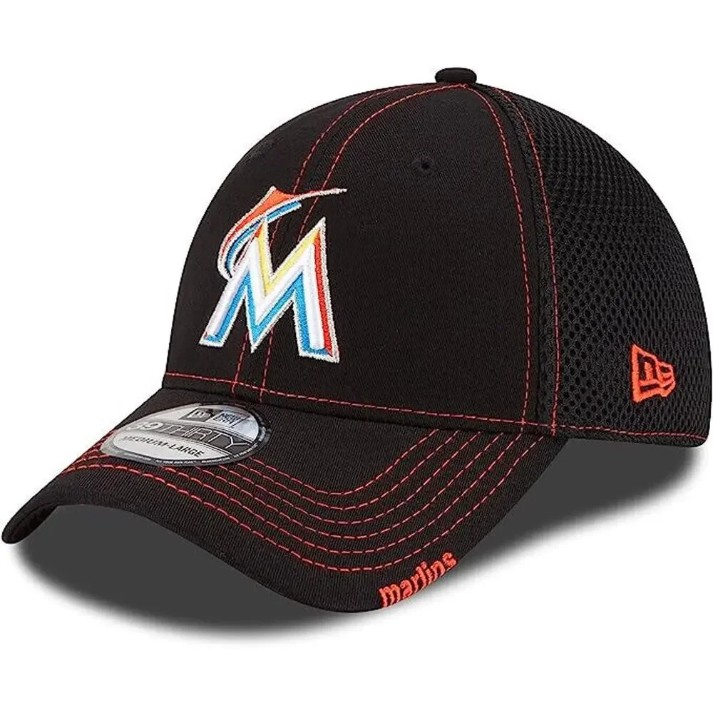 New Era Florida Miami Marlins Neo MLB Black/Orange 39Thirty Hat Medium-Large